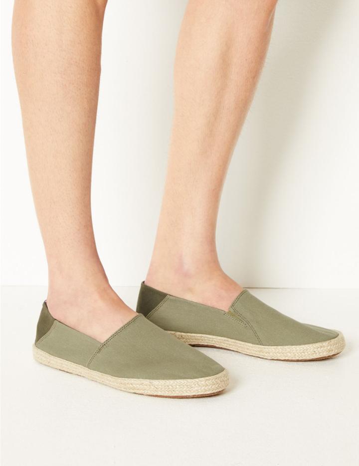 Marks & Spencer Slip-on Espadrilles With Freshfeet&trade; Khaki