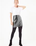Marks & Spencer Sequin Pencil Mini Skirt Silver