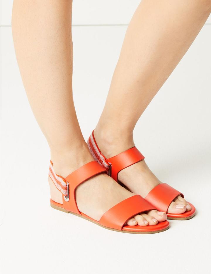 Marks & Spencer Elastic Ring Detail Sandals Bright Orange