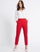 Marks & Spencer Slim Leg Trousers Lacquer Red