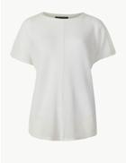 Marks & Spencer Textured Round Neck Short Sleeve T-shirt Ivory