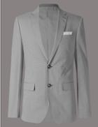 Marks & Spencer Cotton Rich Textured Seersucker Jacket Grey
