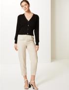 Marks & Spencer Tapered Leg Trousers Stone