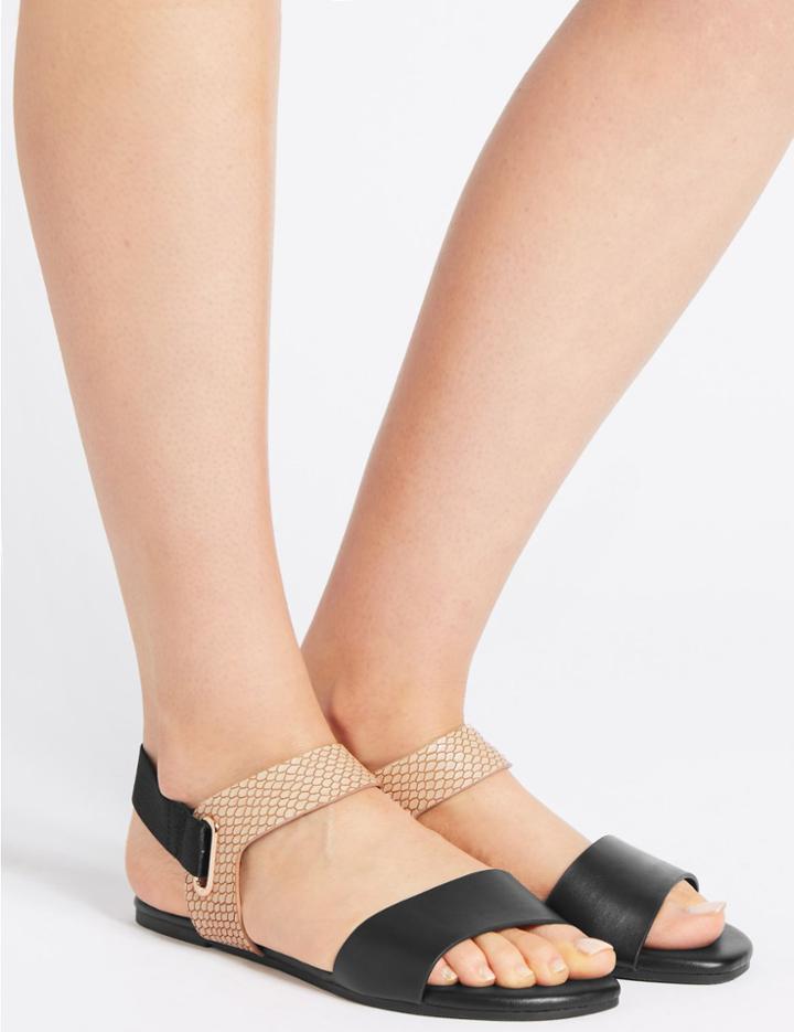 Marks & Spencer Elastic Ring Detail Sandals Neutral