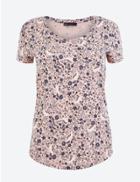 Marks & Spencer Cotton Printed Regular Fit T-shirt Pink Mix