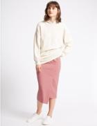Marks & Spencer Checked Pencil Midi Skirt Pink Mix