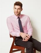 Marks & Spencer Cotton Rich Slim Fit Oxford Shirt Pink
