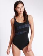 Marks & Spencer Swimsculpt&trade; Sporty Swimsuit Black Mix