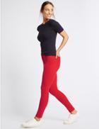 Marks & Spencer Mid Rise Super Skinny Jeans Bright Red