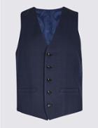 Marks & Spencer Indigo Checked Slim Fit Waistcoat Indigo