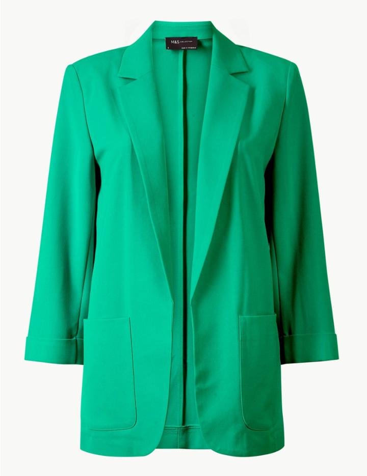 Marks & Spencer Relaxed Patch Pocket Blazer Emerald
