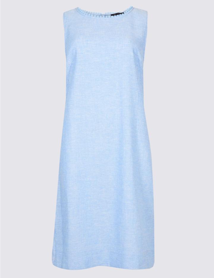 Marks & Spencer Linen Blend Tunic Dress Chambray