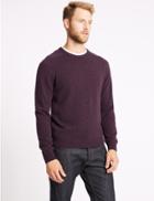 Marks & Spencer Pure Extra Fine Lambswool Crew Neck Jumper Plum
