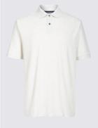 Marks & Spencer Pure Cotton Polo Shirt Ecru Mix