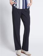 Marks & Spencer Slant Pocket Standard Straight Leg Trousers Navy