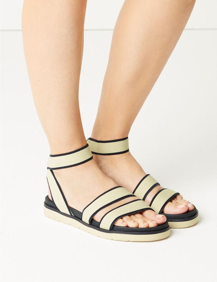 Marks & Spencer Ankle Strap Sandals Cream Mix