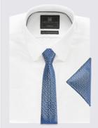 Marks & Spencer Squiggle Tie & Pocket Square Set Blue Mix
