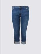 Marks & Spencer Plus Mid Rise Jeans Med Blue Denim