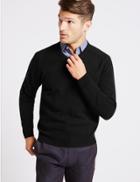 Marks & Spencer Pure Lambswool V-neck Jumper Sky Blue
