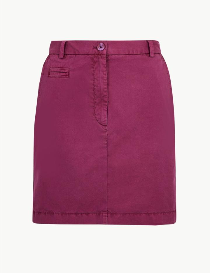 Marks & Spencer Pure Cotton Chino Mini Skirt Magenta