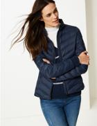 Marks & Spencer Lightweight Down & Feather Jacket With Stormwear&trade; Navy