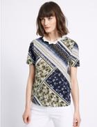 Marks & Spencer Pure Cotton Printed Short Sleeve T-shirt Multi