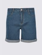 Marks & Spencer Mid Rise Denim Shorts Light Indigo