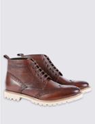 Marks & Spencer Leather Lace-up Cleated Brogue Boots Brown