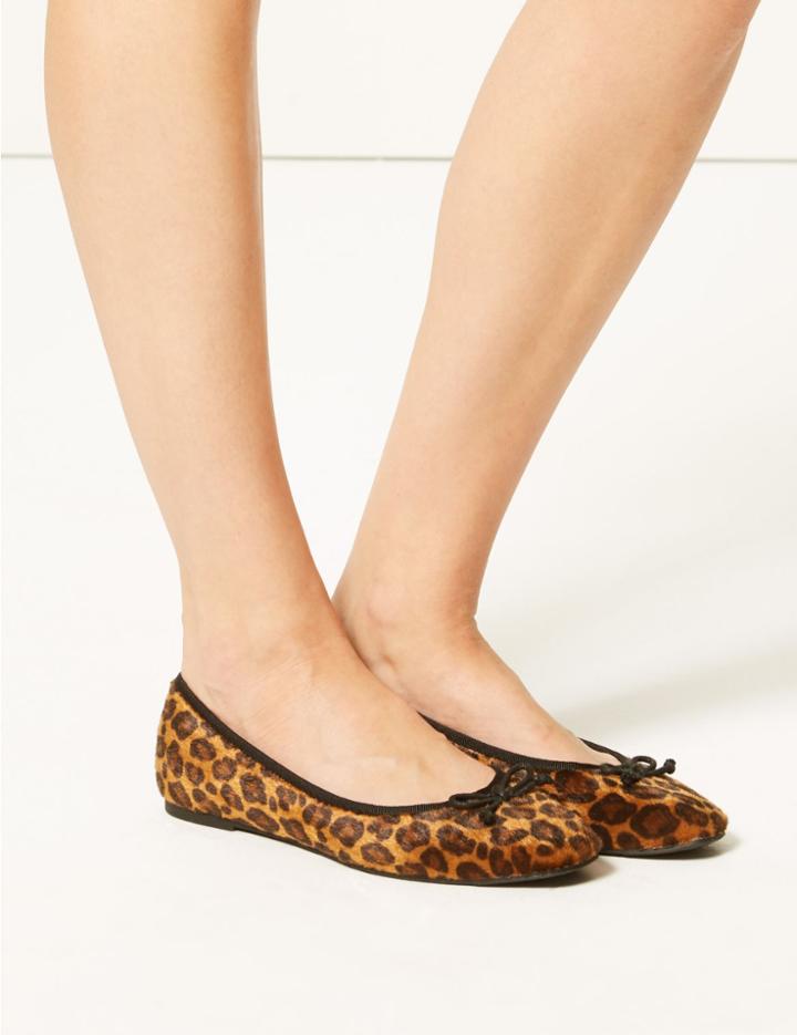 Marks & Spencer Ballerina Pumps Brown Mix
