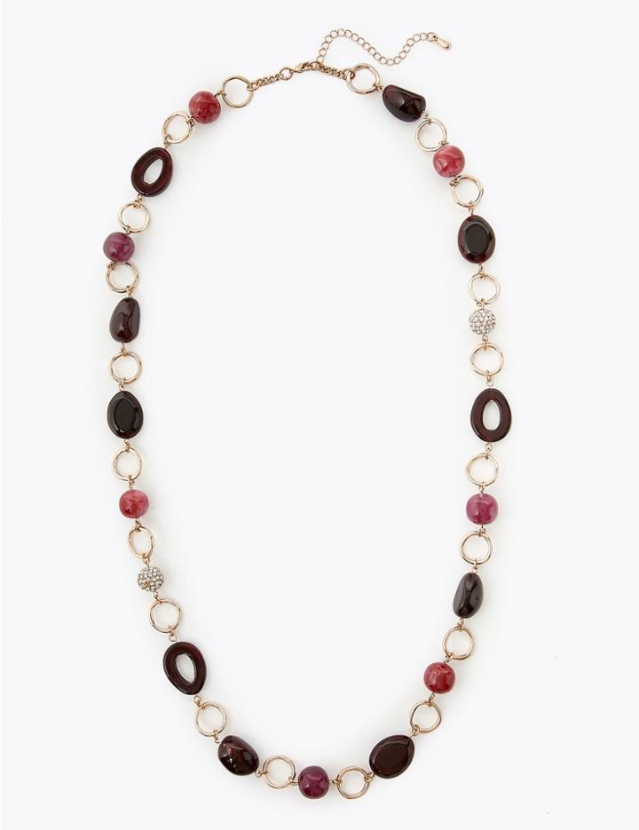 Marks & Spencer Mixed Bead Necklace Purple Mix