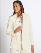 Marks & Spencer Double Breasted Patch Pocket Jacket Winter White