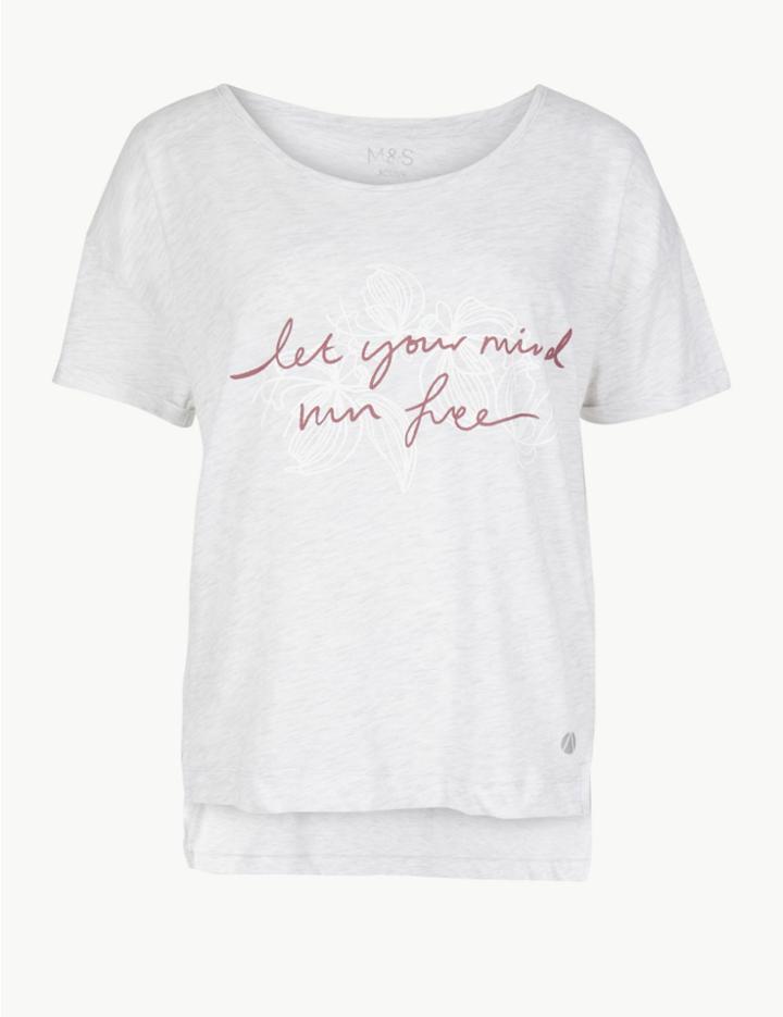 Marks & Spencer Quick Dry Short Sleeve Sport Top Grey Mix