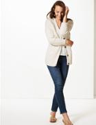 Marks & Spencer Cable Knit Longline Cardigan Cream