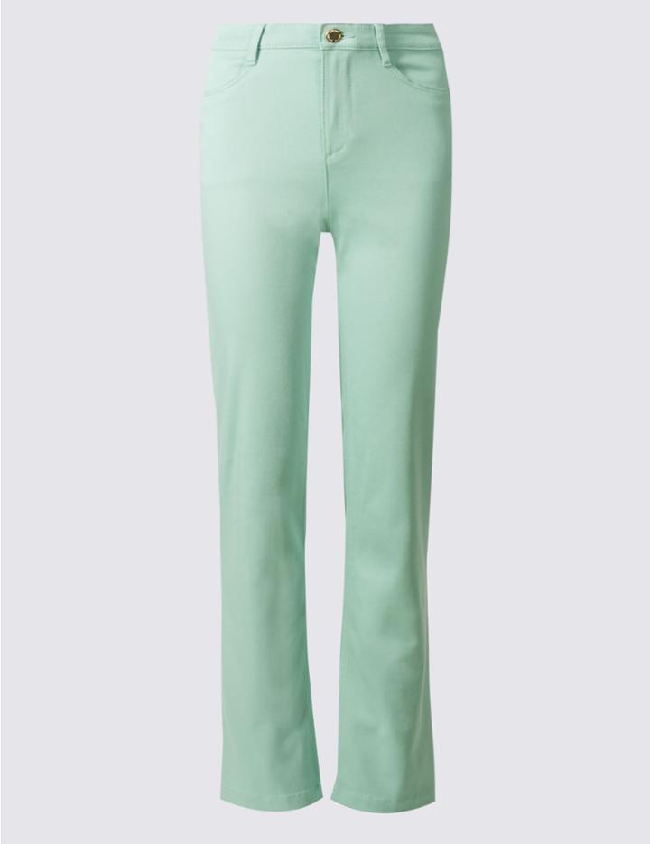 Marks & Spencer Sateen Roma Rise Straight Leg Jeans Mint