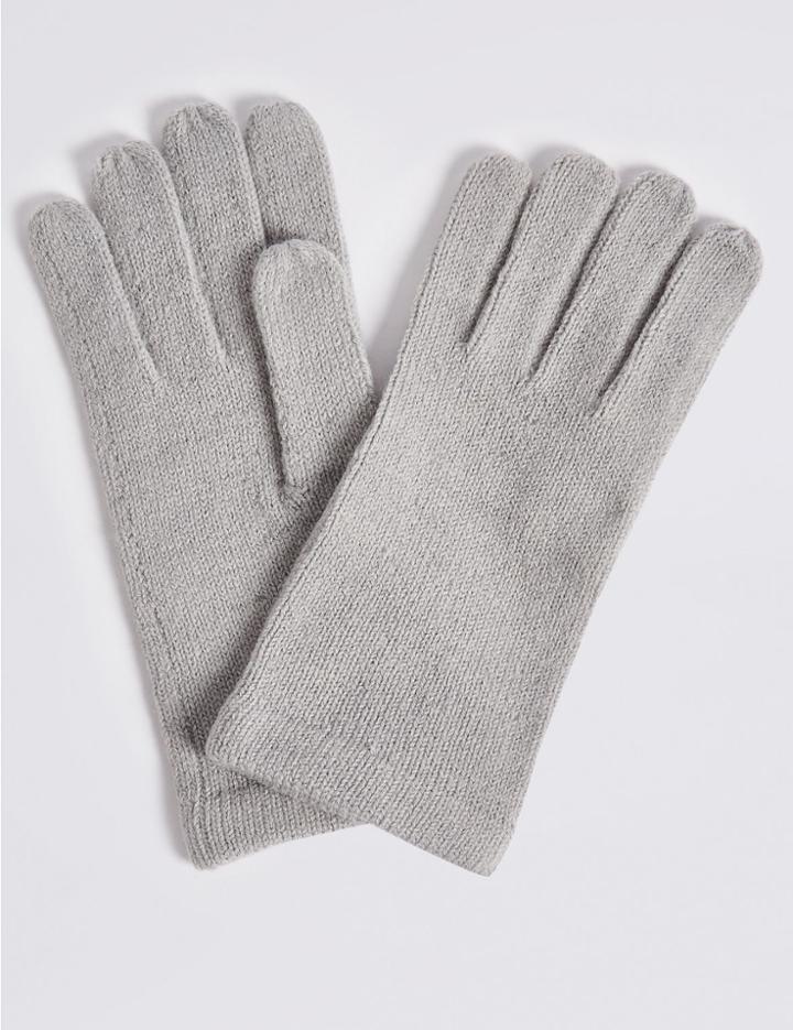 Marks & Spencer Knitted Gloves Grey Mix