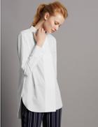 Marks & Spencer Pure Cotton Wide Placket Poplin Shirt White