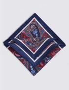 Marks & Spencer Pure Silk Paisley Print Pocket Square Red Mix