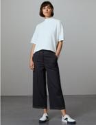 Marks & Spencer Wide Leg Cropped Trousers Navy