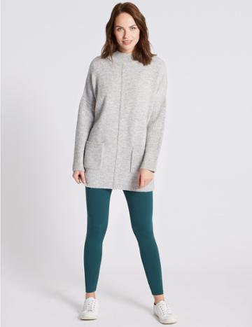 Marks & Spencer Cotton Rich Skinny Leggings Green