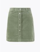 Marks & Spencer Corduroy Button Front A-line Mini Skirt