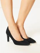 Marks & Spencer Wide Fit Stiletto Heel Pointed Court Shoes Black