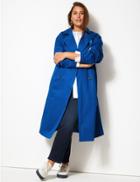 Marks & Spencer Curve Longline Trench Coat With Stormwear&trade; Rich Blue
