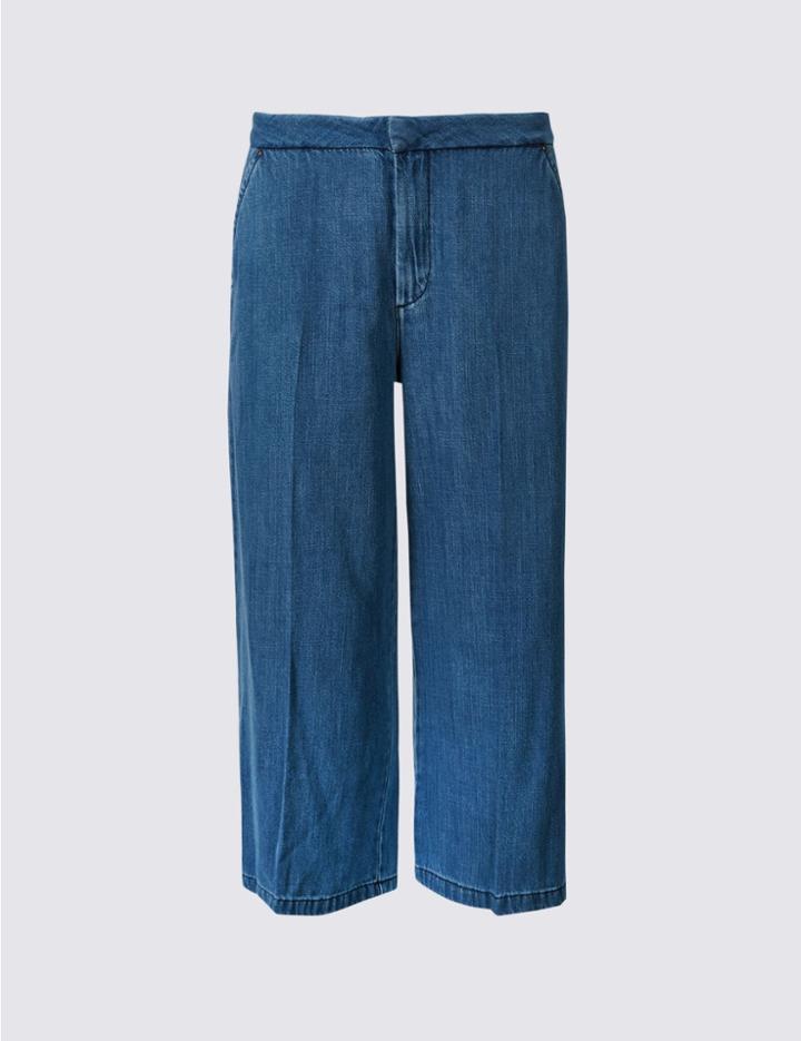 Marks & Spencer Roma Rise Cropped Jeans Pale Blue
