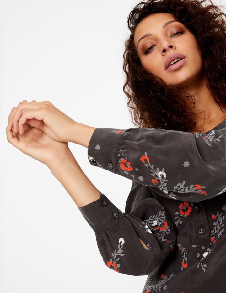 Marks & Spencer Ditsy Floral Print Dress Black Mix