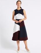 Marks & Spencer Colour Block Skater Dress Navy Mix