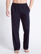 Marks & Spencer Cotton Rich Lightweight Joggers With Staynew&trade; Navy