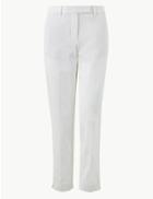 Marks & Spencer Slim Ankle Grazer Trousers Ivory