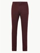 Marks & Spencer Skinny Fit Chinos With Stretch Burgundy