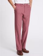 Marks & Spencer Slim Fit Flat Front Golf Chinos Raspberry