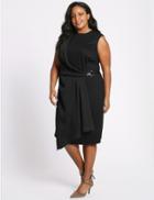 Marks & Spencer Plus Side Buckle Sleeveless Wrap Midi Dress Black